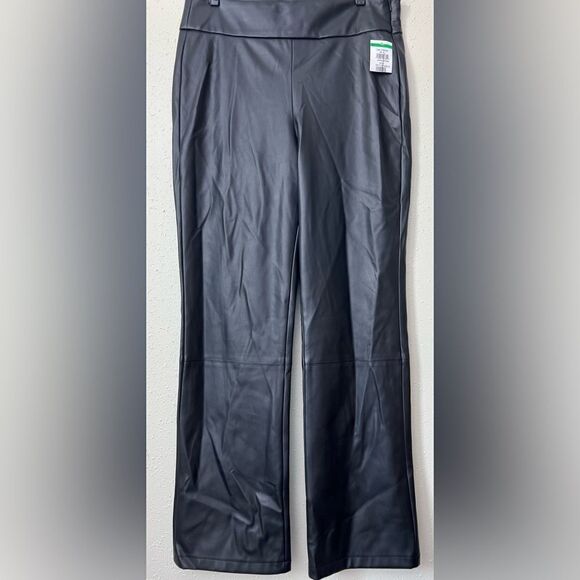 057 NWOT Steve Madden Faux Leather Pants in Black Size L - Picture 1 of 8